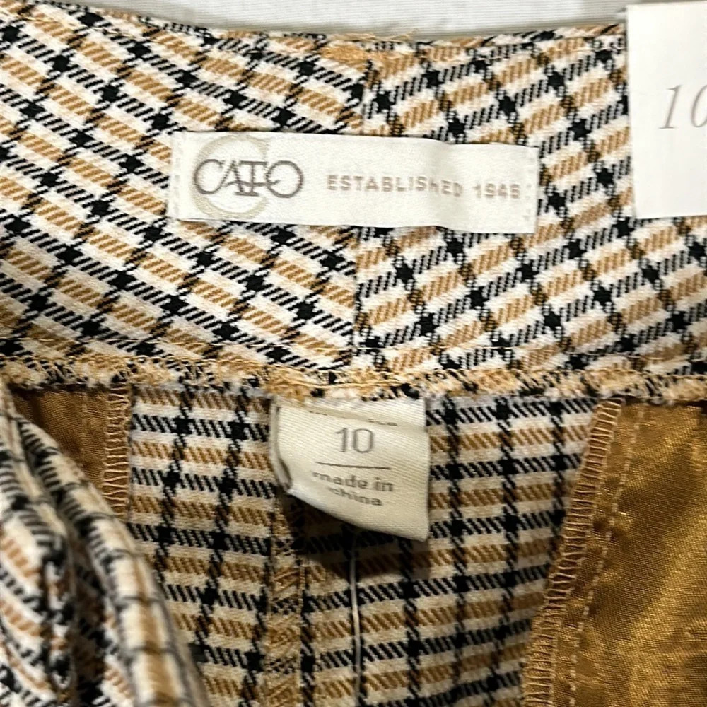 NWT gold, tan, & black Cato midrise trousers size 10 - Picture 4 of 4